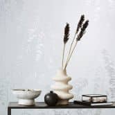 Vliestapete mit sanftem Blattmotiv weiß, pearl Floral 
