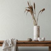 Vliestapete Blätter, Ranken Floral Natur in Weiß Beige 