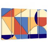 Leinwandbild 5 teilig, Geometrische Abstraktionsformen 