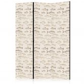 Paravent, Raumteiler freistehend, Trennwand - Fish in Beige Tones Presented in Vintage Style 