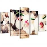Leinwandbild 5 teilig, Orchidee Steinblume 