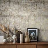 Vliestapete mit glänzender Betonoptik grau, beige Struktur 