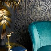 Vliestapete mit Glanz und Fächer-Optik schwarz, gold Struktur 