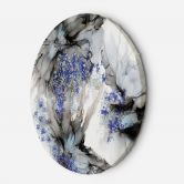 Rundes Leinwandbild Abstraktes Aquarell mit Blumen 