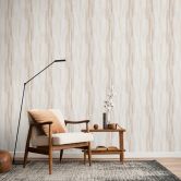 Vliestapete Streifen Streifen Modern matt in Weiß Beige 