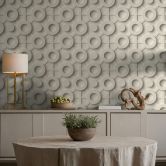 Vliestapete Grafisch 3D-Optik Modern, Kreise matt in Beige 