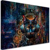 Tableau sur toile, Chat DJ abstrait 