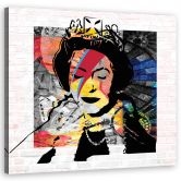 Tableau sur toile, Banksy reine d'Angleterre 