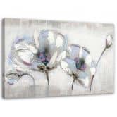 Leinwandbild, Blumen in Weiß Shabby Chic 