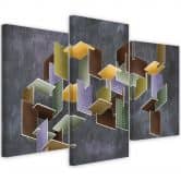 Leinwandbild 3 teilig, 3D -Rätsel 