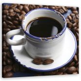 Canvas schilderij, kop zwarte koffie 