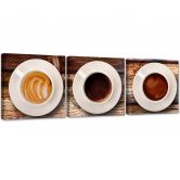 Leinwandbild 3-teilig, Kaffeetassen 