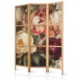 Japanischer Paravent, Raumteiler freistehend, Trennwand - Blooming Sunlit Peonies 
