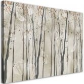 Leinwandbild, Bäume Blumen und Schmetterlinge 