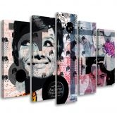 Leinwandbild 5 teilig, Audrey Hepburn Schauspielerin 