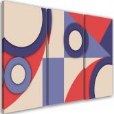 Leinwandbild 3 teilig, Geometrische Abstraktionsformen 