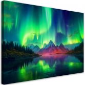 Canvas Schilderij, Groene lucht landschap 