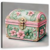 Leinwandbild Retro Vintage Truhe 