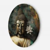Ronde Canvas Muurschildering Boeddha Zen Abstractie 