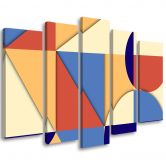 Leinwandbild 5 teilig, Geometrische Abstraktionsformen 