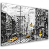 3-delige canvas print, New York Taxi USA acryl 