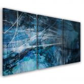 Leinwandbild 3-teilig, Weiblich Blau 