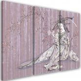 Leinwandbild 3 teilig, Traditioneller japanischer Geisha 