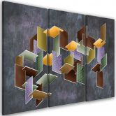 Leinwandbild 3 teilig, 3D -Rätsel 