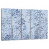 5-delige canvasprint, hoge dunne bomen 