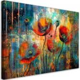 Leinwandbild, Abstrakte Mohnblumen 