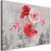 Canvasbillede, Røde valmuer på en eng 