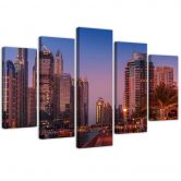 Wandbild 5-teilig, Nights in Dubai Stadt 
