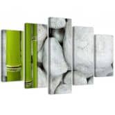 Leinwandbild 5 teilig, Zen Stones Bamboo Spa 