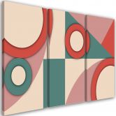 Leinwandbild 3 teilig, Geometrische Abstraktionsformen 