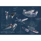 Vlies Fototapete - Star Wars Blueprint Dark - 400 x 280 cm 