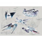 Vlies Fototapete - Star Wars Blueprint Light - 400 x 280 cm 