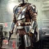 Vlies Fototapete - Mandalorian Fight Posture - 200 x 280 cm 