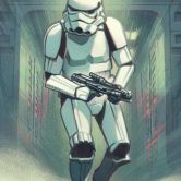 Vlies Fototapete - Mandalorian Stormtrooper Print - 200 x 280 cm 