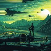 Vlies Fototapete - Star Wars X-Wing Assault Takodana - 200 x 280 cm 