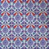 Fliesenaufkleber Orientalischer Blumenkranz - Blau - 12er Set 