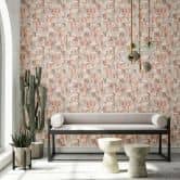 Vliestapete in Grau Beige Rot Moderne Formen Grafisch Geometrisch  