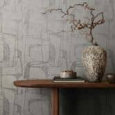 Vliestapete in Beige Glänzend Geometrische Formen Grafisch Modern  