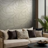Vliestapete in Beige 3D-Optik Wellen Grafisch Modern 