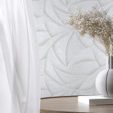 Vliesbehang in wit 3D-look golvend grafisch modern 