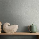 Vliestapete in Grau Blattmotiv Floral Natur 