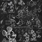 Vlies Fototapete - Mickey Chalkboard - 120 x 200 cm 