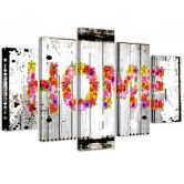 5 stykke lærredstryk, hjemmetapet blomster 