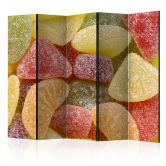 Paravent, Raumteiler freistehend, Trennwand - Tasty fruit jellies II, 5-teilig - einseitig bedruckt - 225x172 cm 