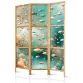 Japanischer Paravent, Raumteiler freistehend, Trennwand - Spectacular Underwater Landscape 