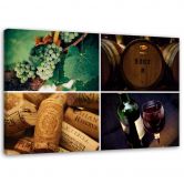 Leinwandbild, Wein und Trauben 